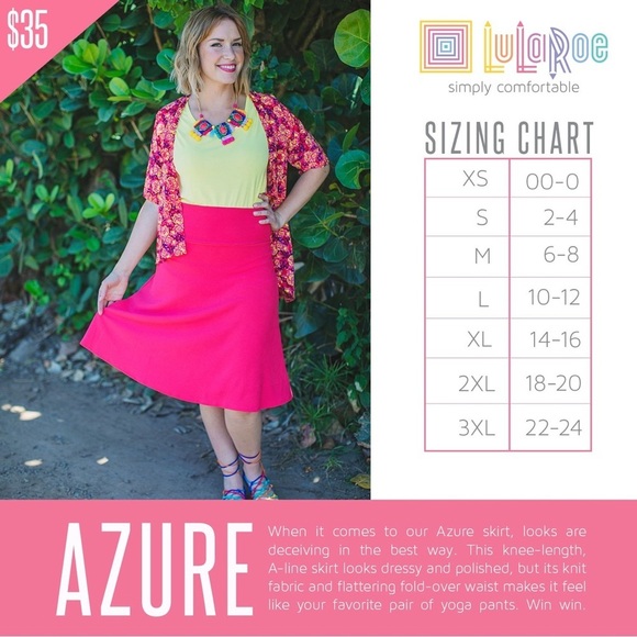 Lularoe Geometric Azure A-line Skirt - Picture 8 of 8